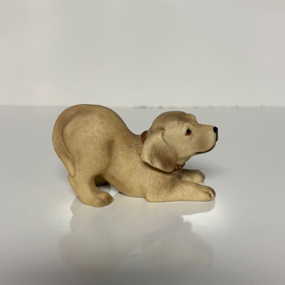 Homco Ceramic Golden Labrador Dog Figurine 3.25in Playful Puppy 1408 Vintage - Picture 1 of 7